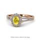 1 - Raisa Desire Oval Shape Yellow Sapphire and Round Lab Grown Diamond Halo Engagement Ring 