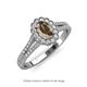 3 - Raisa Desire Oval Shape Smoky Quartz and Round Lab Grown Diamond Halo Engagement Ring 