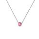 2 - Merilyn 3.00 mm Round Pink Tourmaline Bezel Set Solitaire Pendant 