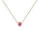1 - Merilyn 3.00 mm Round Pink Tourmaline Bezel Set Solitaire Pendant 
