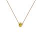 2 - Merilyn 3.00 mm Round Yellow Sapphire Bezel Set Solitaire Pendant 