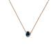 2 - Merilyn 3.00 mm Round Blue Diamond Bezel Set Solitaire Pendant 