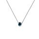 2 - Merilyn 3.00 mm Round Blue Diamond Bezel Set Solitaire Pendant 