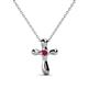 1 - Edena Petite Ruby Cross Pendant 
