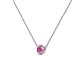 2 - Merilyn 4.00 mm Round Pink Sapphire Bezel Set Solitaire Pendant 