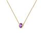 2 - Merilyn 4.00 mm Round Amethyst Bezel Set Solitaire Pendant 