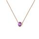 2 - Merilyn 4.00 mm Round Amethyst Bezel Set Solitaire Pendant 