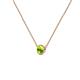 2 - Merilyn 4.00 mm Round Peridot Bezel Set Solitaire Pendant 