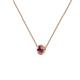 2 - Merilyn 4.00 mm Round Rhodolite Garnet Bezel Set Solitaire Pendant 