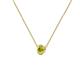 2 - Merilyn 4.00 mm Round Yellow Diamond Bezel Set Solitaire Pendant 