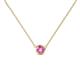 1 - Merilyn 4.00 mm Round Pink Sapphire Bezel Set Solitaire Pendant 