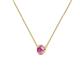 2 - Merilyn 4.00 mm Round Pink Sapphire Bezel Set Solitaire Pendant 