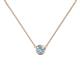 1 - Merilyn 4.00 mm Round Aquamarine Bezel Set Solitaire Pendant 