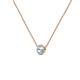 2 - Merilyn 4.00 mm Round Aquamarine Bezel Set Solitaire Pendant 