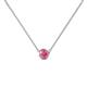 1 - Merilyn 4.00 mm Round Pink Tourmaline Bezel Set Solitaire Pendant 