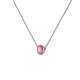 2 - Merilyn 4.00 mm Round Pink Tourmaline Bezel Set Solitaire Pendant 