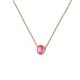 2 - Merilyn 4.00 mm Round Pink Tourmaline Bezel Set Solitaire Pendant 