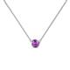 1 - Merilyn 4.00 mm Round Amethyst Bezel Set Solitaire Pendant 