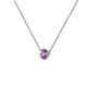 2 - Merilyn 4.00 mm Round Amethyst Bezel Set Solitaire Pendant 