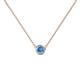 1 - Merilyn 4.00 mm Round Blue Topaz Bezel Set Solitaire Pendant 