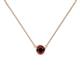 1 - Merilyn 4.00 mm Round Red Garnet Bezel Set Solitaire Pendant 