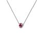 2 - Merilyn 4.00 mm Round Rhodolite Garnet Bezel Set Solitaire Pendant 