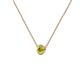 2 - Merilyn 4.00 mm Round Yellow Diamond Bezel Set Solitaire Pendant 