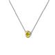 2 - Merilyn 4.00 mm Round Yellow Sapphire Bezel Set Solitaire Pendant 