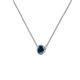 2 - Merilyn 4.40 mm Round Blue Diamond Bezel Set Solitaire Pendant 