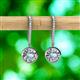 2 - Lillac Iris Round Aquamarine and Baguette Diamond Halo Dangling Earrings 