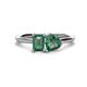 1 - Esther Emerald & Heart Shape Lab Created Alexandrite 2 Stone Duo Ring 