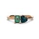 1 - Esther Emerald Shape Lab Created Alexandrite & Heart Shape London Blue Topaz 2 Stone Duo Ring 