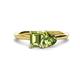 1 - Esther Emerald & Heart Shape Peridot 2 Stone Duo Ring 
