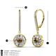 3 - Lillac Iris Round Smoky Quartz and Baguette Diamond Halo Dangling Earrings 