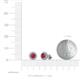 3 - Ayana Round Ruby and Diamond Halo Stud Earrings 