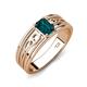 3 - Aileen Bold 7x5 mm Emerald Shape London Blue Topaz Solitaire Wide Band Promise Ring 