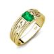 3 - Aileen Bold 7x5 mm Emerald Shape Emerald Solitaire Wide Band Promise Ring 