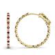 1 - Melissa 3.08 ctw (2.30 mm) Inside Outside Round Red Garnet and Natural Diamond Eternity Hoop Earrings 
