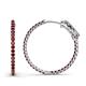 1 - Melissa 3.15 ctw (2.30 mm) Inside Outside Round Red Garnet Eternity Hoop Earrings 