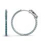 1 - Melissa 2.70 ctw (2.30 mm) Inside Outside Round London Blue Topaz Eternity Hoop Earrings 