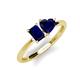 3 - Esther Emerald Shape Lab Created Blue Sapphire & Heart Shape Lab Created Blue Sapphire 2 Stone Duo Ring 