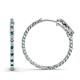 1 - Melissa 2.85 ctw (2.30 mm) Inside Outside Round London Blue Topaz and Natural Diamond Eternity Hoop Earrings 