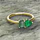 2 - Esther Emerald & Heart Shape Created Alexandrite & Created Emerald 2 Stone Duo Ring 