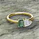 2 - Esther Emerald & Heart Shape Created Alexandrite & Created White Sapphire 2 Stone Duo Ring 