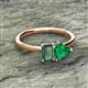 2 - Esther Emerald & Heart Shape Created Alexandrite & Created Emerald 2 Stone Duo Ring 