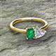 2 - Esther Emerald Shape Lab Created Emerald & Heart Shape Forever Brilliant Moissanite 2 Stone Duo Ring 