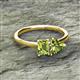 2 - Esther Emerald & Heart Shape Peridot 2 Stone Duo Ring 