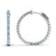 1 - Melissa 1.21 ctw (2.00 mm) Inside Outside Round Blue Topaz and Natural Diamond Eternity Hoop Earrings 