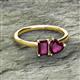 2 - Esther Emerald & Heart Shape Rhodolite Garnet 2 Stone Duo Ring 