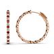 1 - Melissa 1.47 ctw (2.00 mm) Inside Outside Round Red Garnet and Natural Diamond Eternity Hoop Earrings 